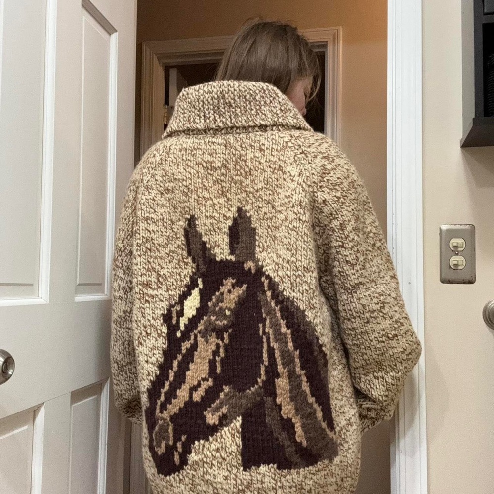 Cozy Knit Sweater with Horse Design